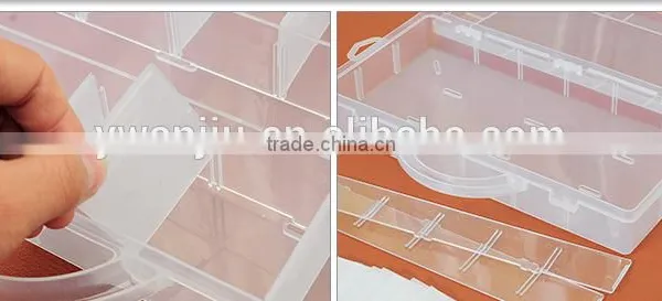 Rectangle Adjustable 13 Lattices Tranparent With Cover Jewellery Box photo-3