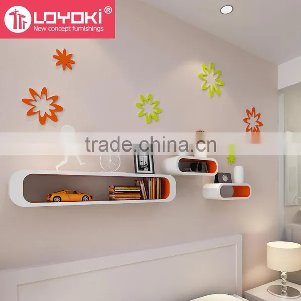 Wall Stickers DIY Wood 3D Flower Shape Home Decal Living Room Murals Wall Wood Furniture Sticker Decor photo-4