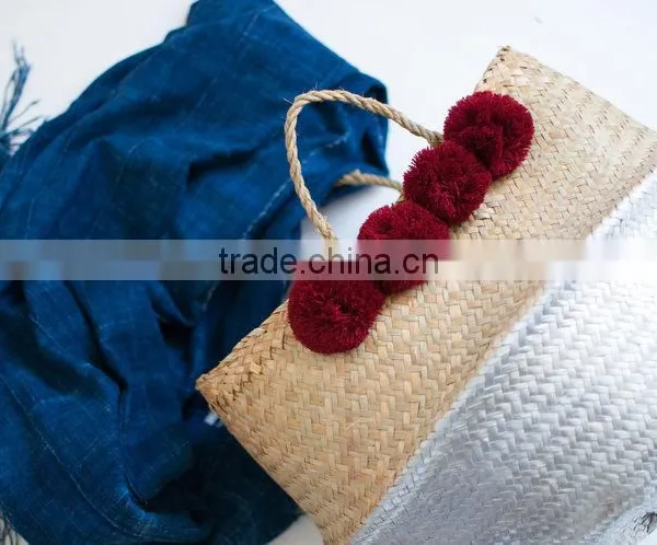 Deep Red Pompom Panier Boule, Panier Basket photo-3