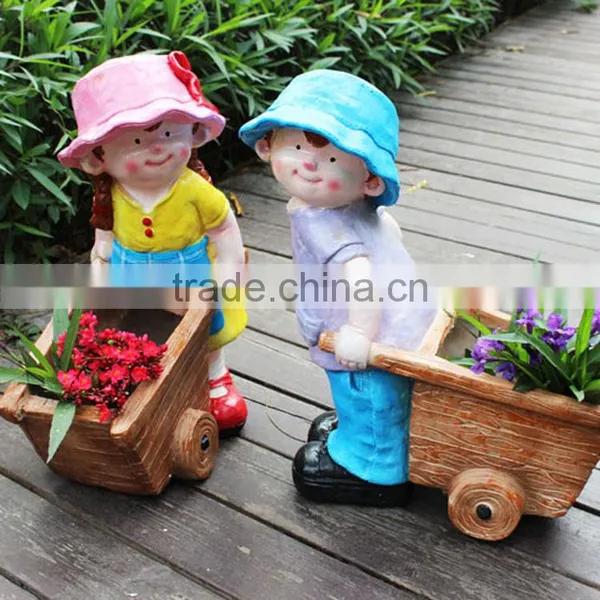Christmas Garden Statue Decorations Fiberglass Garden Child Statue photo-3