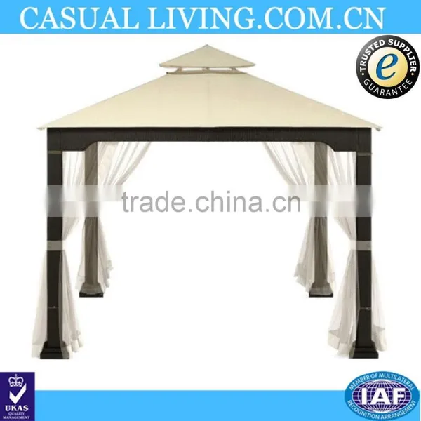 10' x 10' Rattan Metal Patio Gazebo With Mosquito Net photo-2
