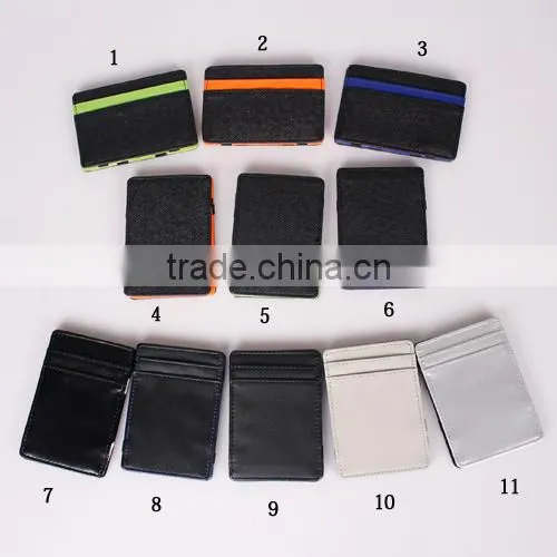 PU Leather Elastic Trick Fold Wallet Magic Money Clip photo-6