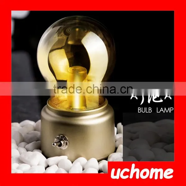UCHOME British Retro LED Bulb Light Lamp Metallic + Glass Usb Lamp Atmosphere Rechargeable Energy Saving Night Lamp Indoor Light photo-2
