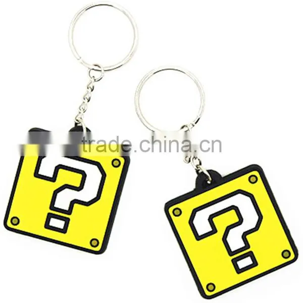 Factory Supply Square Shape Custome Silicone Rubber Keychains photo-2