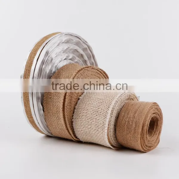 Cheap 25mm Wired Burlap Ribbon photo-3