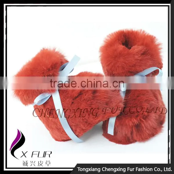CX-SHOES-07 New Products Genuine Rabbit Fur Cute Baby Shoes photo-4