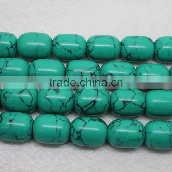 Turquoise Barrel Beads Semi-finished Strand Diy Turquoise Loose Barrel Bead for Jewelry Accessory photo-3