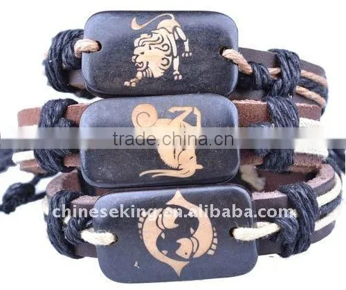 Fashion Hand Woven Bracelets, Fashion Cow Bone Charm Jewelry, Hot Leather Rope Bracelet