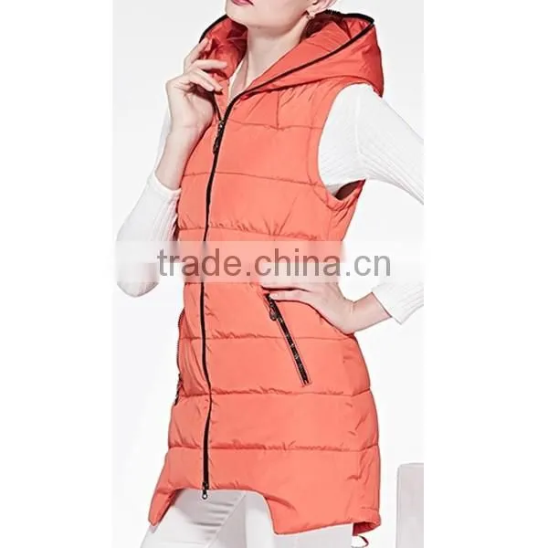 2015 High Quality Light Outdoor Woman Long Down Vest photo-2