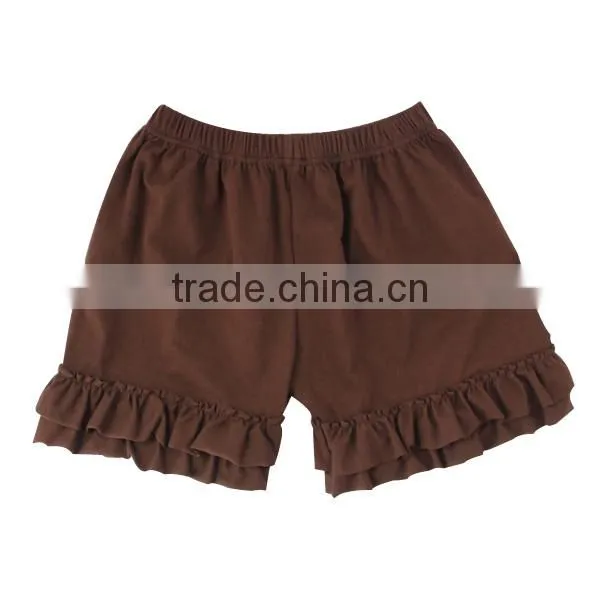 Many Colors to Choose 100% Cotton Material and Knitted Type Baby Girls Icing Short Ruffle Shorts photo-5