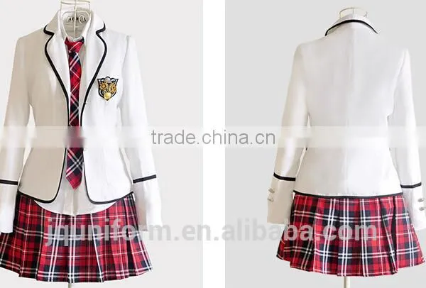 Juqian 2016 Wholesale Custom Colours School Skirt Suits Korean High School Uniforms Sets photo-4