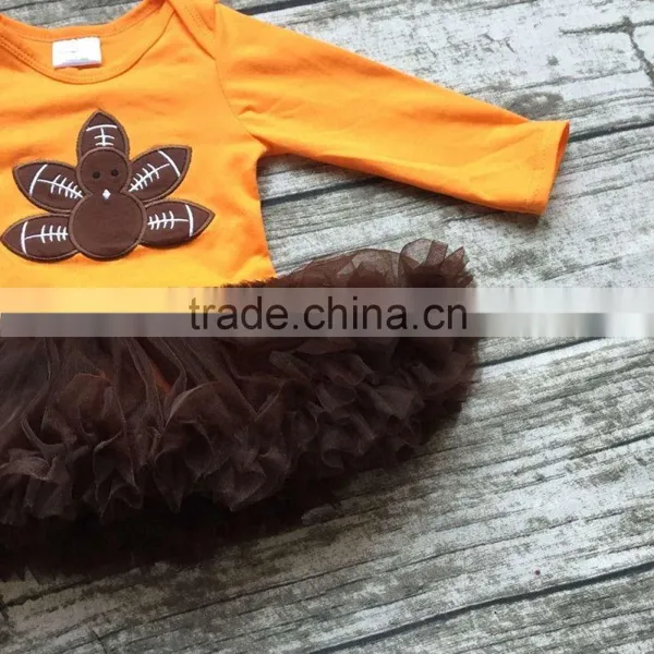 2016 Baby Girls Chiffon Tutu Romper Girls Thanksgiving Tutu Romper Infant Toddler Girls Thanksgiving Party Romper With Headband photo-5