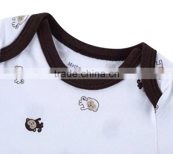 Factory Price Summer 100% Cotton Newborn Short Sleeve Bodysuit Soft Playsuit Baby Boy Romper Animal Pattern photo-4