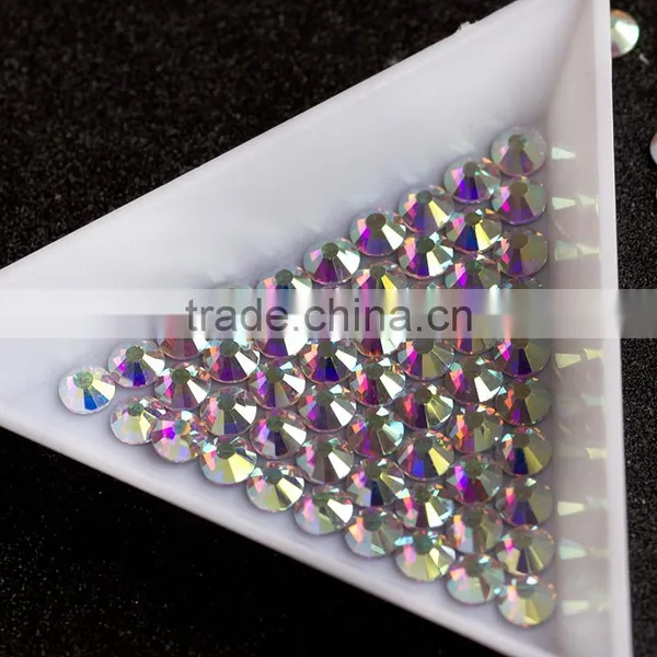 NHF 2058 CrystalAB Chaton Flat Back Glass Nail Rhinestones photo-2