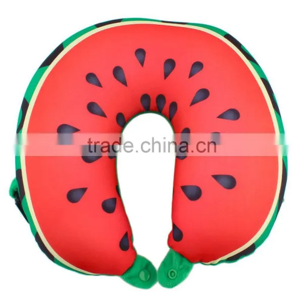 Fruit U Shaped Pillow Cushion Nanoparticles Neck Pillow Car Travel Realxation Pillow Watermelon for Office Home Gift photo-3
