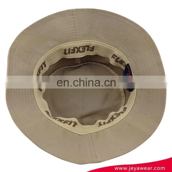 Wholesale Heavy Cotton Jacquard Elstic Sweatband Bucket Hat With Embroidery Patch photo-2