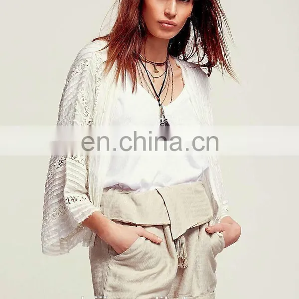 Lace Inset Ladies High Quality Kimono, Pleated Designer Kimono photo-4