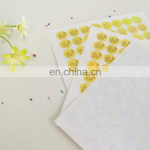 Wholesale Customized Gold Foil Sticker Round Adhesive Label Laser Anti-counterfeiting Labels photo-6