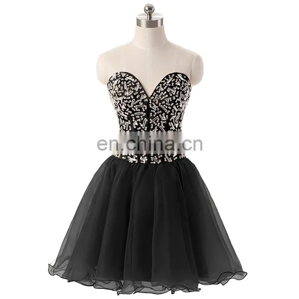 Wholesale Sweetheart Sleeveless Crystal Tulle Short Cocktail Dress SD015 photo-2