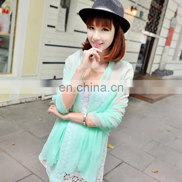 High Quality Fashion Custom-made Dark Pink Chiffon Shawl(PD523BL) photo-3