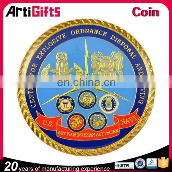 China Factory Supply Cheap Soft Enamel Gold Plated Coins photo-2