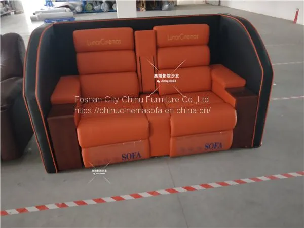 Newly Design Home Theater Sofa,genuine Leather Power Recliner Love Seat for Cinema Hall photo-5