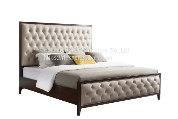 Contemporary Post Modern Solid Wood King Bed Customizable photo-4