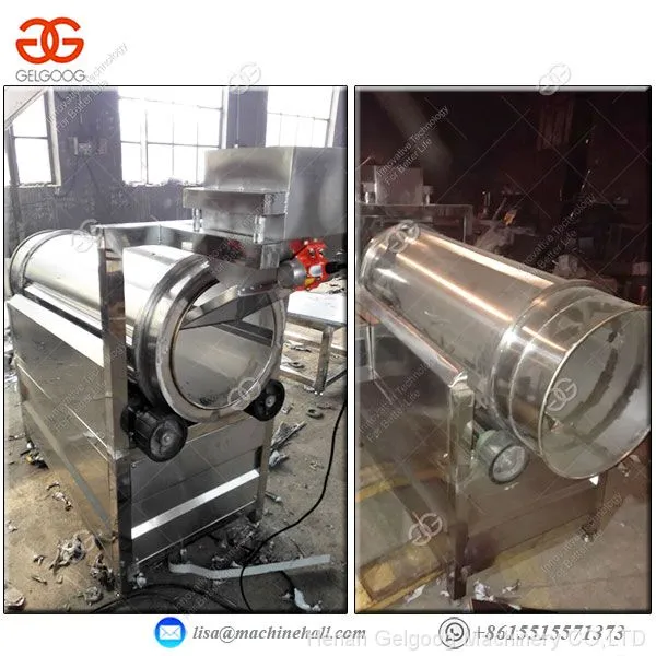 Roller Drum Potato Chips Seasoning Machine Stainless Steel Single Roller Seasoning Machine