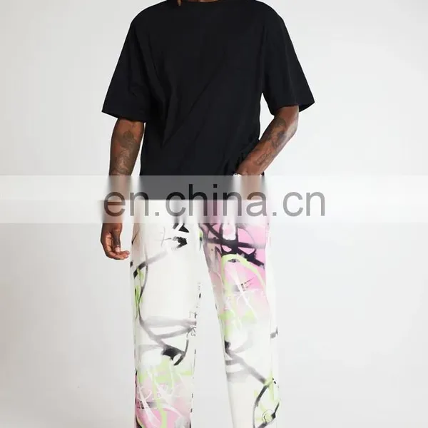 DiZNEW Wholesale All Over Printing Straight Leg Jeans Men photo-5