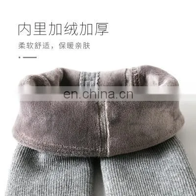 Children's Thickened Pantyhose Autumn and Winter New Solid Color Bottoming Socks for Boys and Girls Plus Cashmere Baby Openable photo-2