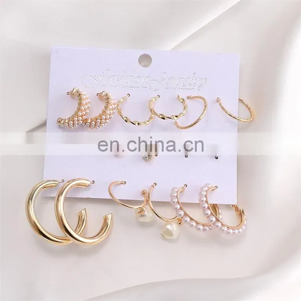 Set Earrings Retro Silver Jewelry Hand-Tasseled Round Geometric Alloy Gemstone Rhinestone Female Earrings photo-2