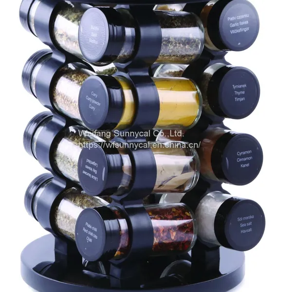 16 Jars Spice Rack Set With Rotationg Base Spice Rack Set photo-2