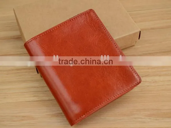 High Quality Cow Leather Men's Bifold Wallet Small Wallet Card Holder Wallet photo-4