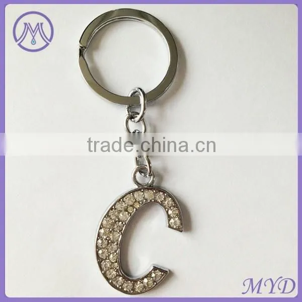 Letter R Rhinestone Metal Alphabet Key Ring From Factory Directly photo-4