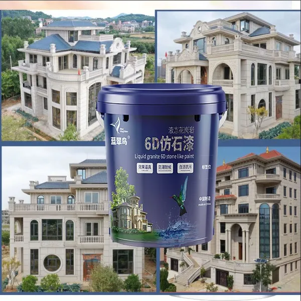 Blue Kingfisher Water-coated Sand Exterior Wall Imitation Stone Paint Weatherability Can be Good Ultra-high Reduction Villa Exterior Wall Spraying