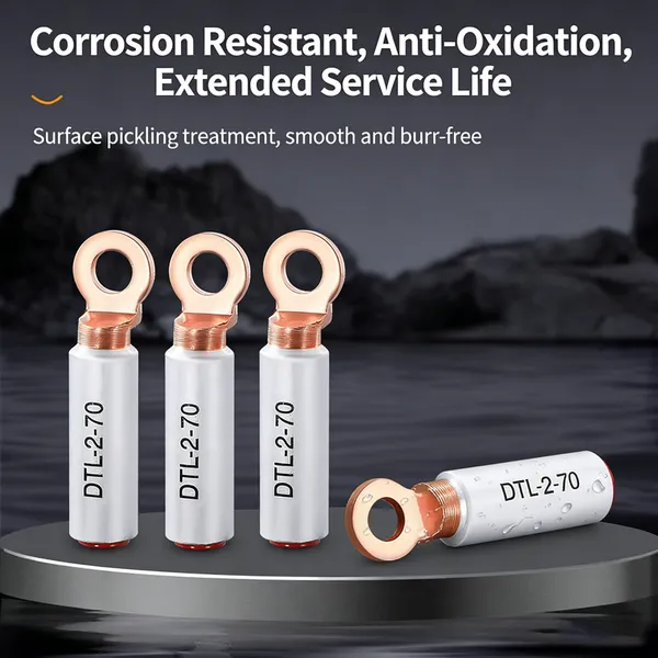 DTL-2 Bimetallic Copper Aluminum Cable Lug Crimp Wire Terminal Connector for Aluminum Cable Connection photo-4