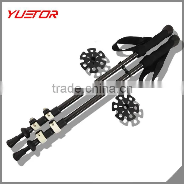 3 Sections External Quick Lock 80% Carbon Fiber Hiking Stick photo-2