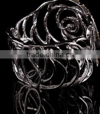 2015 New Arrive Women Bracelet Silver Plated Flower Hollow Out Metal Bangle photo-2