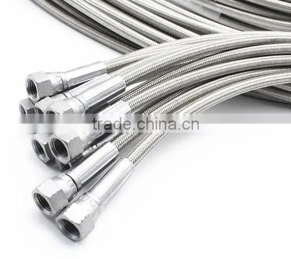 1/4" Stainless Braided PTFE Hose 304 JIC photo-2