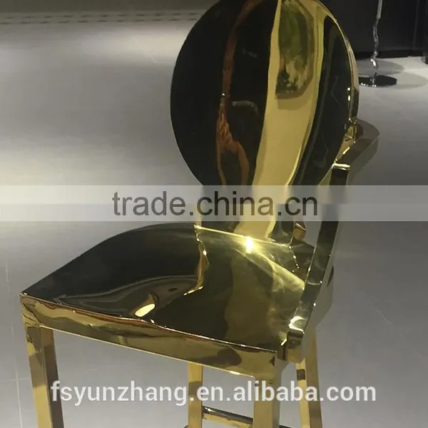 Modern Golden Stainless Steel Legs Bar Chair photo-5
