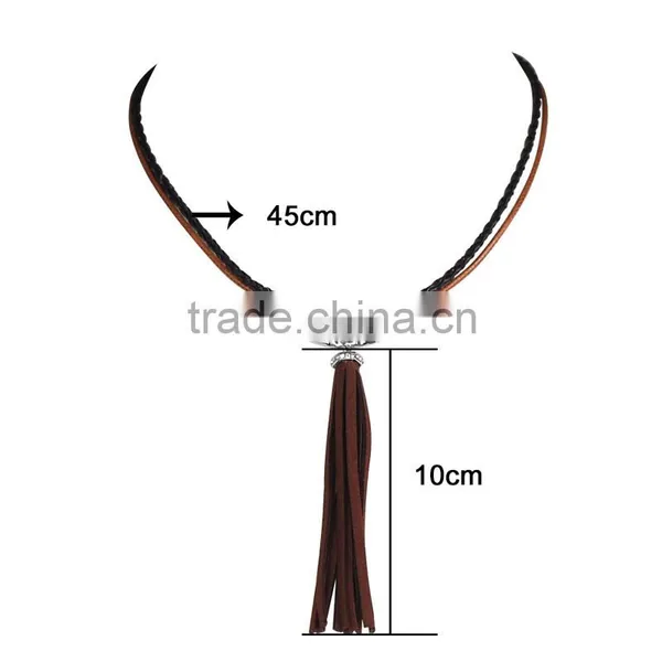 2016 America Sex Picture Exotic Jewelry Leather Tassels Pendant Necklace photo-3