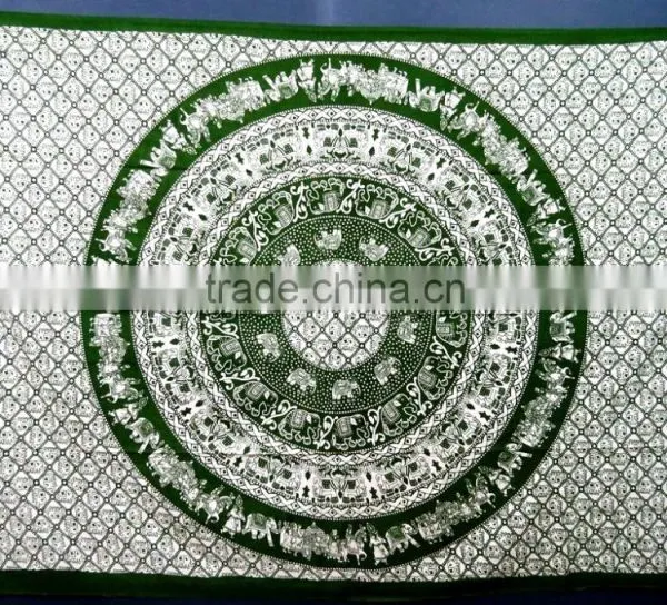 Round Circle Peacock Printed Jaipur Indian Mandala Cotton Bed Sheets photo-4