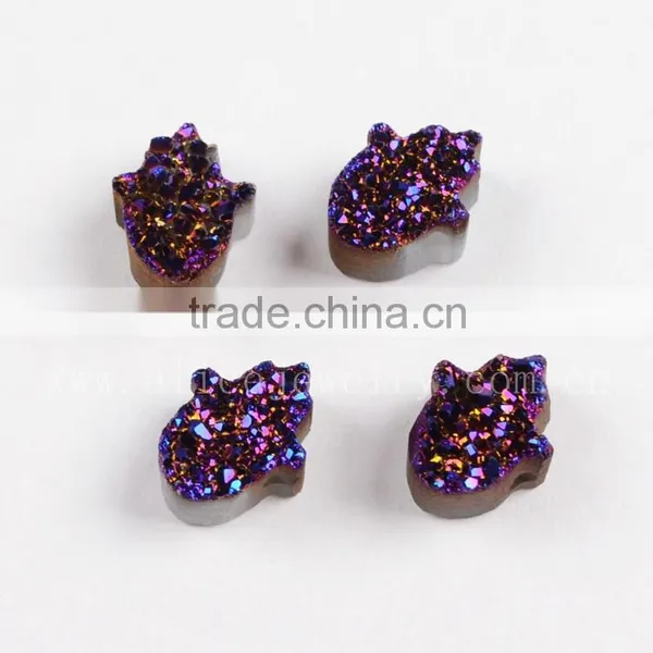 AAA Top Quality Hamsa Shape Agate Druzy Stones Beads Cabochon Wholesale photo-3