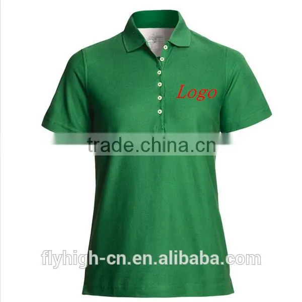 Polo Neck Logo Embroidered Women T Shirts photo-3
