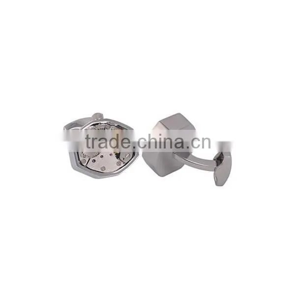 New Arrival Silver Engraved Watch Cufflinks,floating Locket Watch Cufflinks photo-2