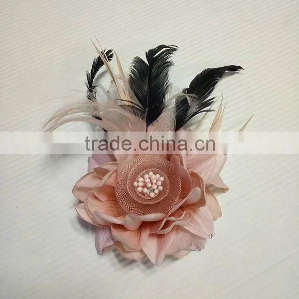 Colorful Artificial Fabric and Feather Flower Brooch photo-4