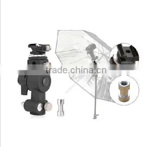 Metal Flash Hot Shoe Umbrella Holder Swivel Light Stand Bracket D Marked II