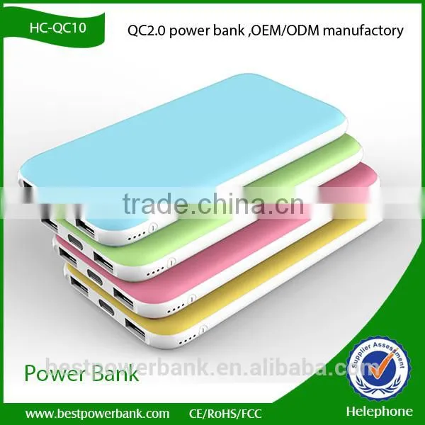 HC-QC01 High Capacity Smartphone PowerBank, Wholesale 10000mAh Portable Charger