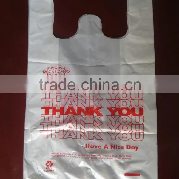 Disposable T-shirt Thank You Shopping Plastic Bag