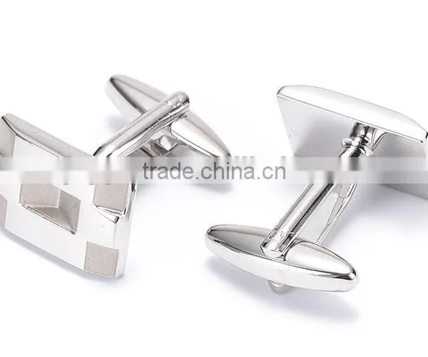 Laser Carved Rhodium Cufflinks photo-2
